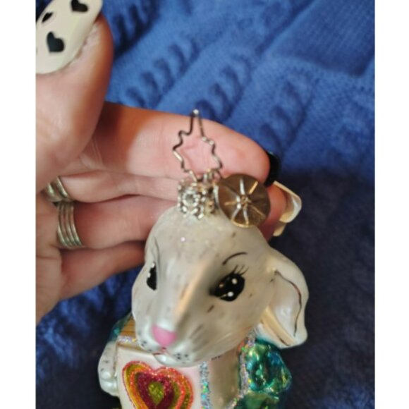 Christopher Radko A Shy Rabbit's Heart AIDS Awareness Ornament hand Blown glass - Picture 6 of 6